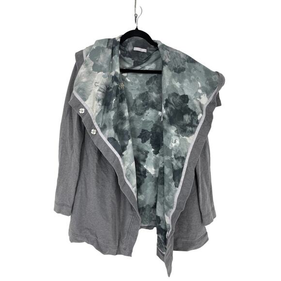 Lululemon Jacket Womens Size 8 Savasana Wrap Coal Gray Tinted Snap Front - Picture 3 of 5